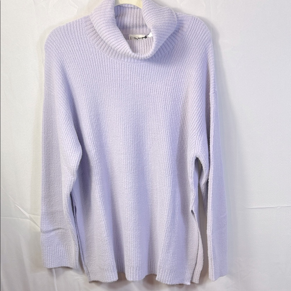 The Drop Grayson Turtleneck Sweater Dusty Purple Size XL side slits New